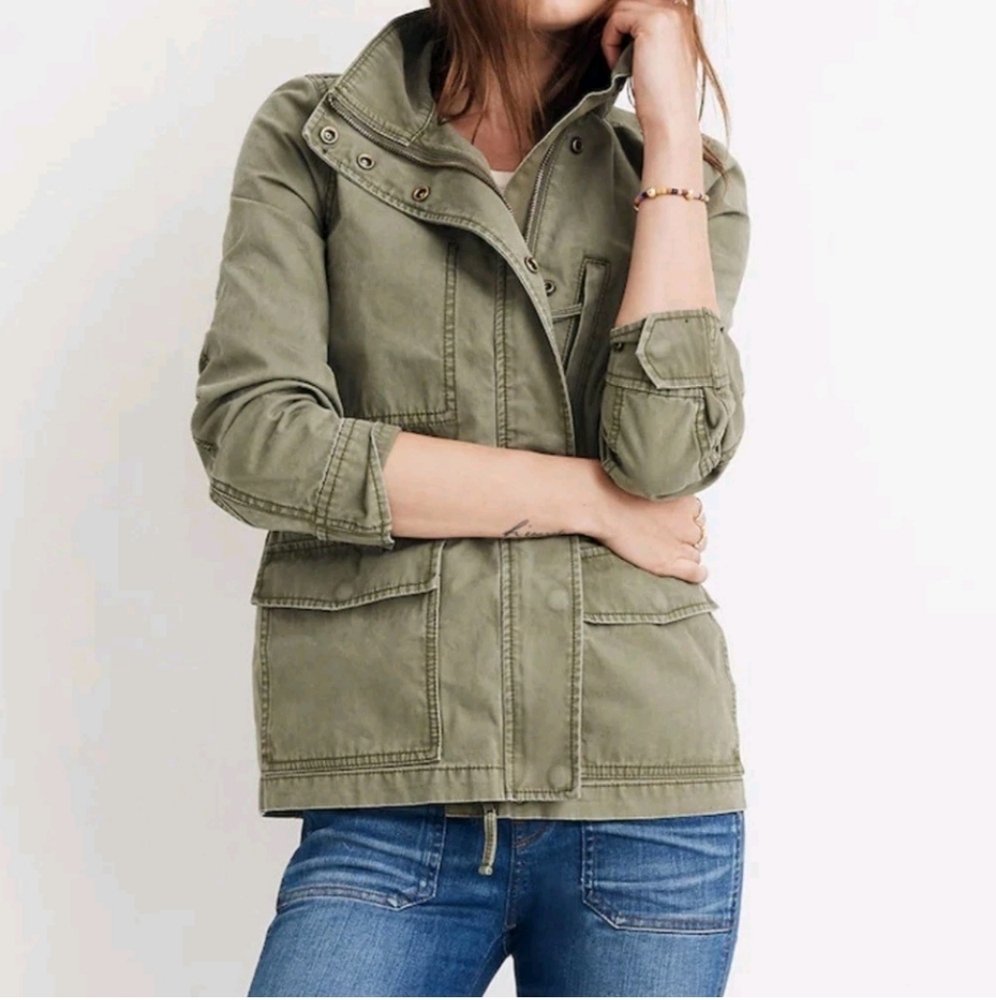 MADEWELL Army Green Passage Utility Military Style Jacket Grunge Medium FLAW